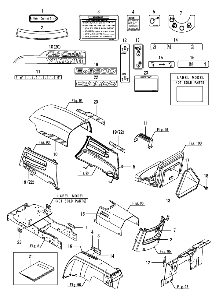 EX3200 LEVER LABEL — BRIM:PARTS_YANMAR